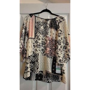 NWT Karen Jane women's pink and black blouse Large